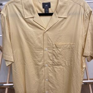H&M Men's Light Yellow Casual Shirt